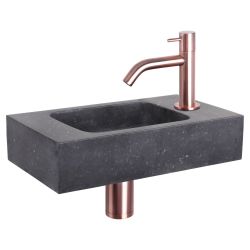 Differnz fonteinset bombai black - natuursteen - kraan gebogen rood koper
