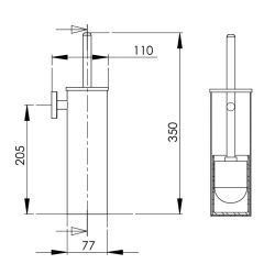 Kursaal toiletborstelhouder RVS
