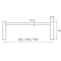 Kursaal handdoekstang RVS - 300 mm