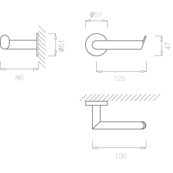 Tupai toiletrolhouder Round - zwart