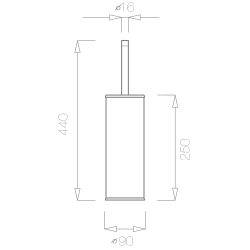 Tupai toiletborstel met houder vrijstaand Round - zwart