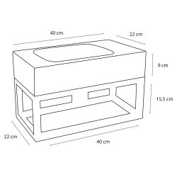 Differnz fonteinset bombai black - natuursteen - kraan gebogen - met handdoekrek chroom