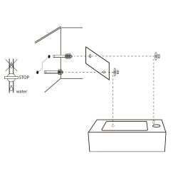 Differnz fonteinset bombai black - natuursteen - kraan recht - met handdoekrek rood koper