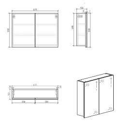 Differnz Spiegelkast Brida 50x67,5x15 cm - wit