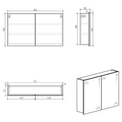 Differnz Spiegelkast Brida 50x85x15 cm - wit