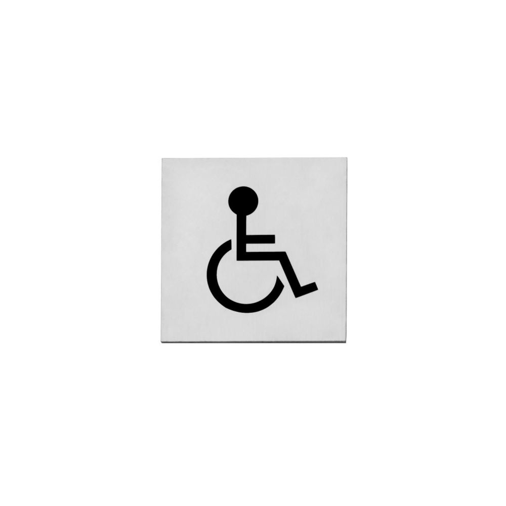 Intersteel Pictogram toilet mindervalide zelfklevend vierkant - RVS