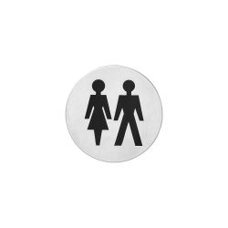 Intersteel Pictogram dames- en herentoilet zelfklevend rond - RVS
