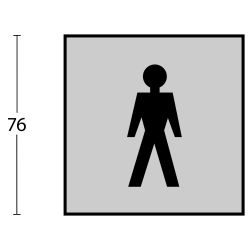 Intersteel Pictogram herentoilet zelfklevend vierkant - RVS