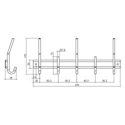 Intersteel Garderobe 5 haken - RVS