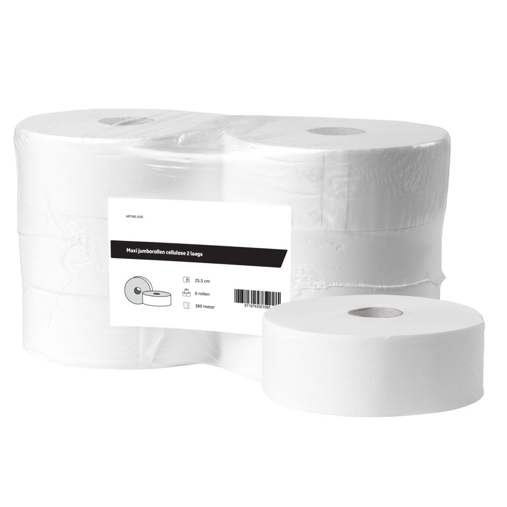 Toiletpapier Maxi Jumbo cellulose 2 laags - 6 rollen