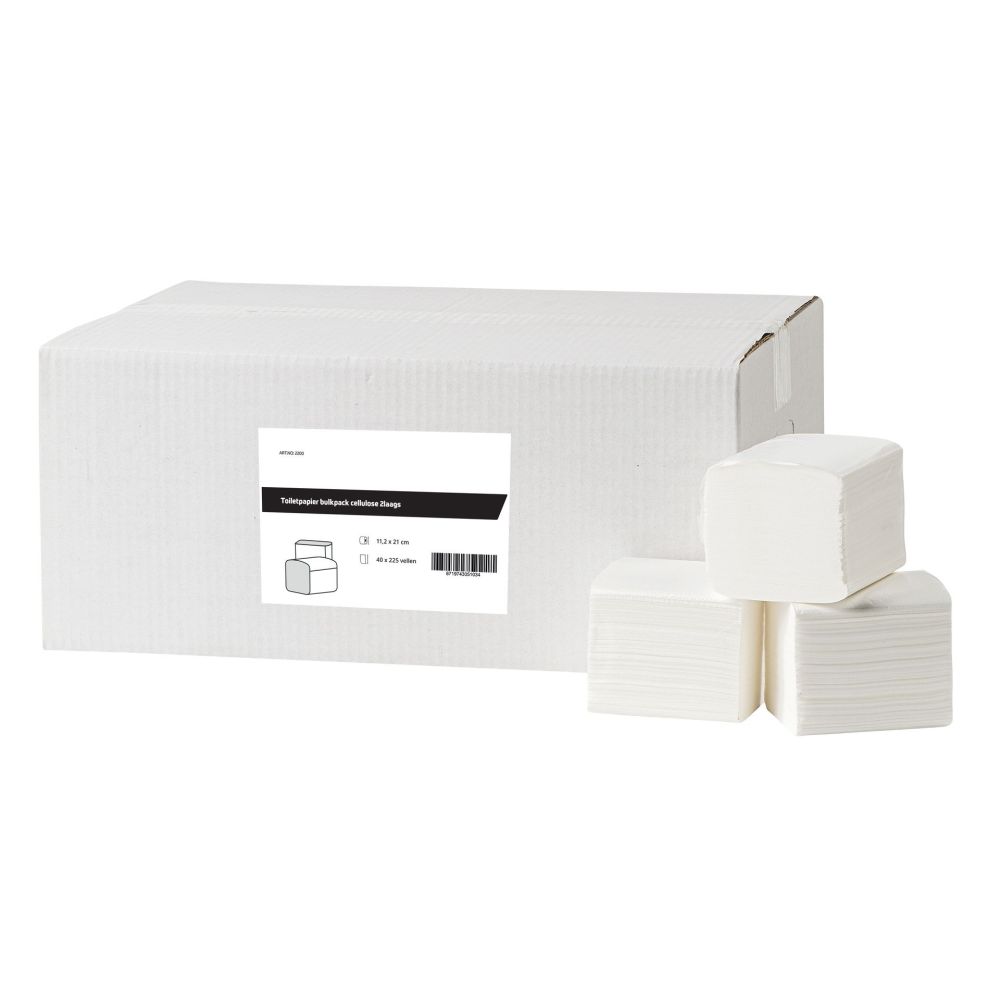 Toiletpapier bulkpack cellulose 2laags