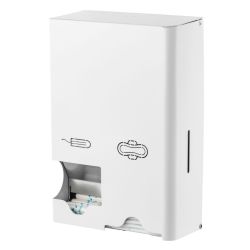 MediQo-Line dispenser klein voor maandverband en tampons - RVS/wit