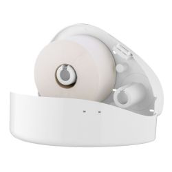 PlastiQline mini jumboroldispenser + restrolsysteem PQMiniSRJ - wit