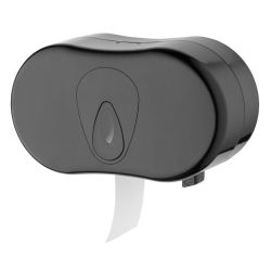 PlastiQline 2-rols houder voor kokerloze toiletrollen PQBTMCDuo - zwart