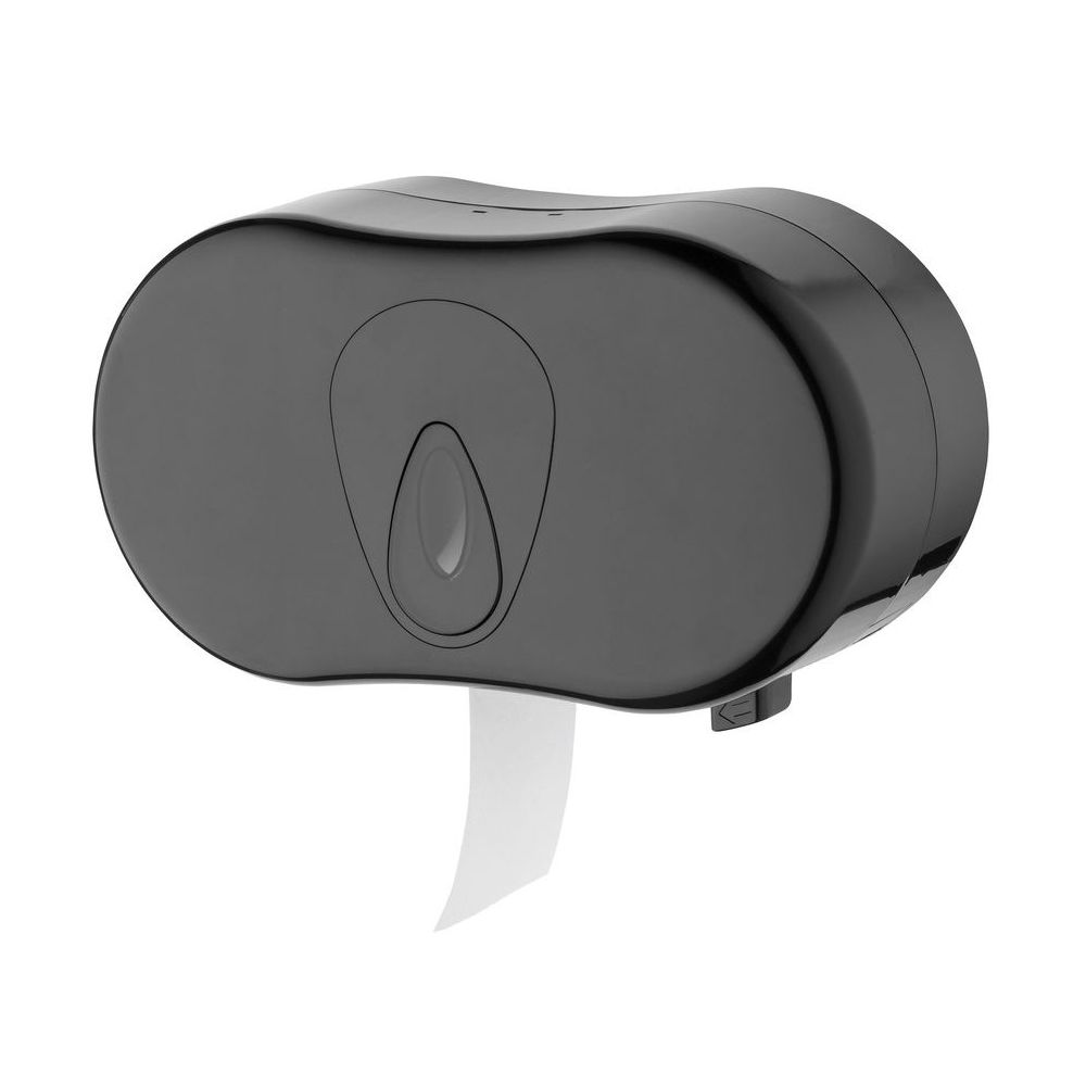PlastiQline 2-rols toiletrolhouder (standaard) PQBTMDuo - zwart