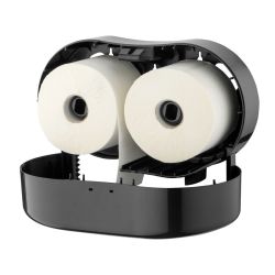 PlastiQline 2-rols toiletrolhouder (standaard) PQBTMDuo - zwart