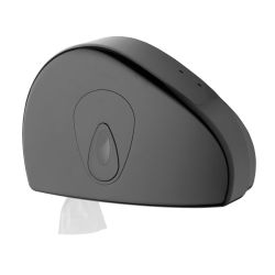PlastiQline mini jumboroldispenser + restrolsysteem PQBMiniSRJ - zwart