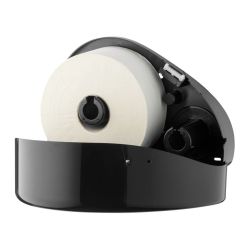 PlastiQline mini jumboroldispenser + restrolsysteem PQBMiniSRJ - zwart