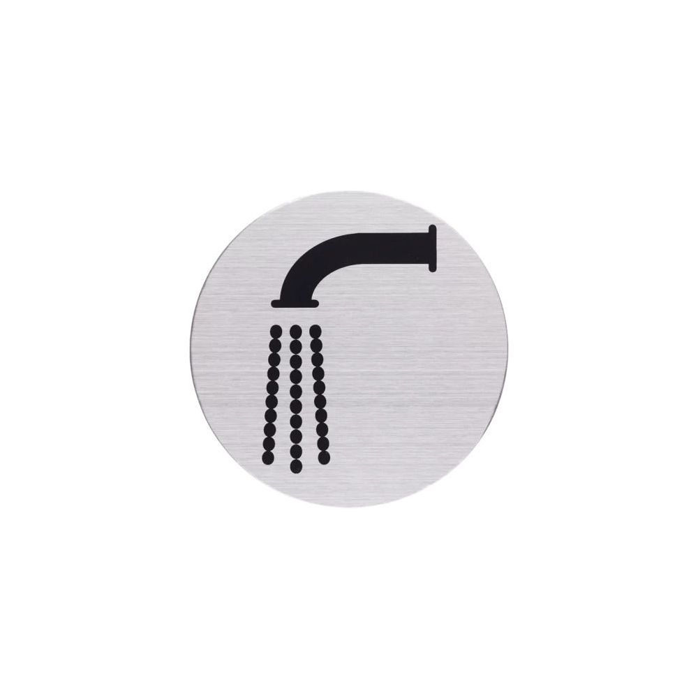 Pictogram zelfklevend rond kraan RVS