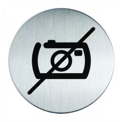 Pictogram zelfklevend rond geen foto's RVS