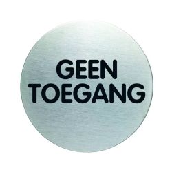 Pictogram zelfklevend rond geen toegang RVS