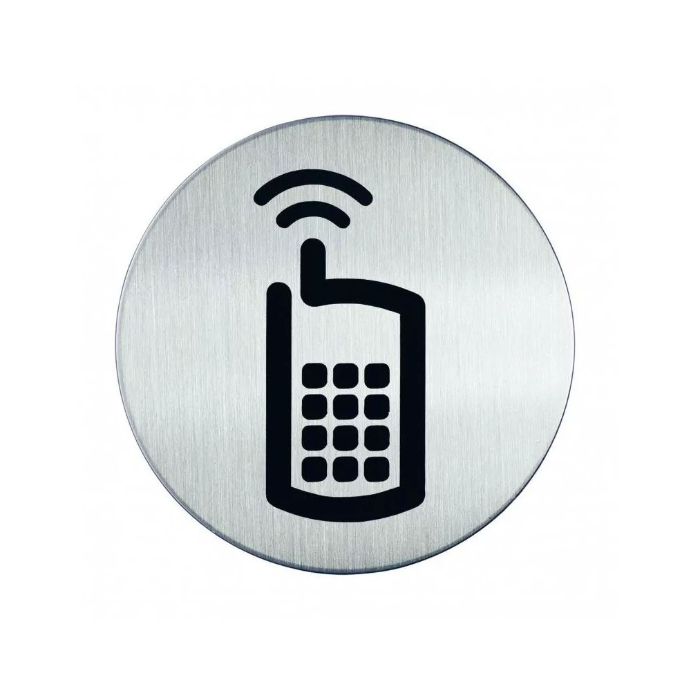 Pictogram zelfklevend rond GSM toegestaan RVS