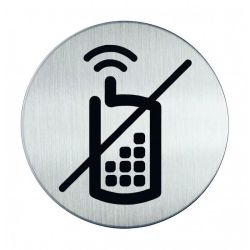 Pictogram zelfklevend rond GSM niet toegestaan RVS