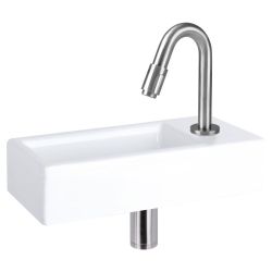 Differnz koudwaterkraan gebogen 19 cm - mat chroom