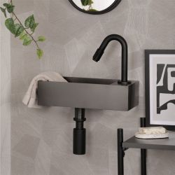 Differnz koudwaterkraan gebogen 19 cm - mat zwart