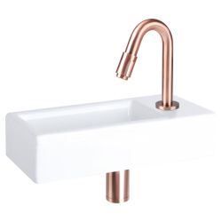 Differnz koudwaterkraan gebogen 19 cm - rood koper