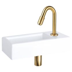 Differnz koudwaterkraan gebogen 19 cm - mat goud