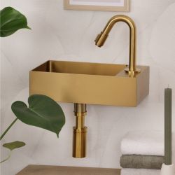 Differnz koudwaterkraan gebogen 19 cm - mat goud