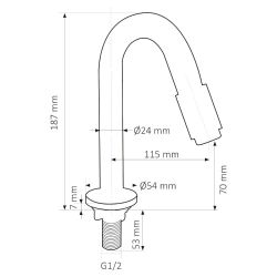 Differnz koudwaterkraan gebogen 19 cm - mat goud