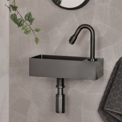 Differnz koudwaterkraan gebogen 19 cm - gun metal