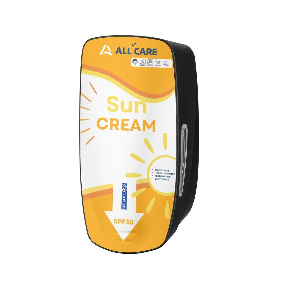 Zonnebranddispenser 800ml kunststof/RVS PQXSun9P - zwart