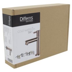 Differnz koudwaterkraan recht - rood koper