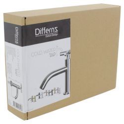 Differnz koudwaterkraan gebogen kruis - chroom