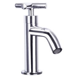 Differnz koudwaterkraan gebogen kruis - chroom