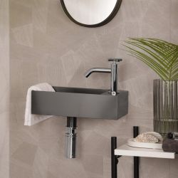 Differnz koudwaterkraan gebogen kruis - chroom