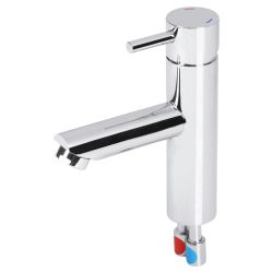 Differnz koud/warmwater kraan recht - chroom
