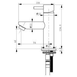 Differnz koud/warmwater kraan recht - chroom
