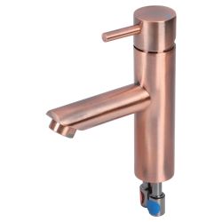 Differnz koud/warmwater kraan recht - rood koper