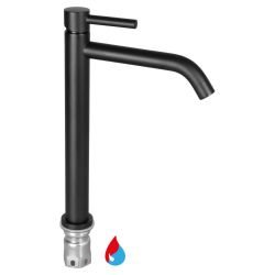 Differnz hoge koud/warmwater kraan gebogen - mat zwart