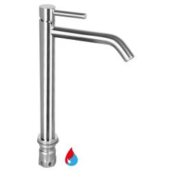 Differnz hoge koud/warmwater kraan gebogen - mat chroom