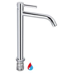 Differnz hoge koud/warmwater kraan gebogen - chroom