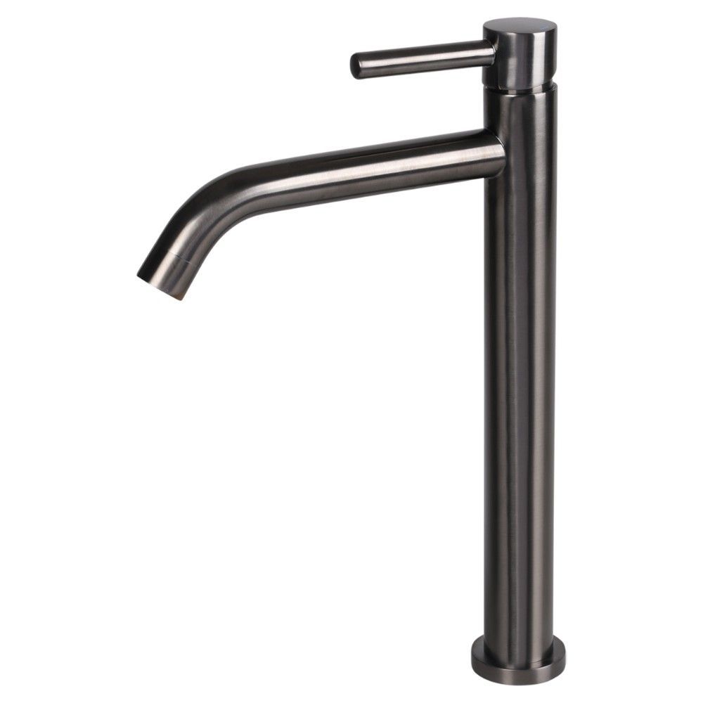 Differnz hoge koud/warmwater kraan gebogen - gun metal