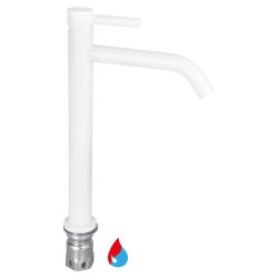 Differnz hoge koud/warmwater kraan gebogen - mat wit