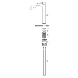 Differnz hoge koud/warmwater kraan gebogen - mat wit