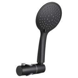Differnz Thermoline doucheset rond met thermostaatkraan, stortdouche en handdouche - zwart
