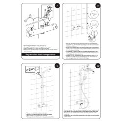 Differnz Thermoline doucheset rond met thermostaatkraan, stortdouche en handdouche - zwart